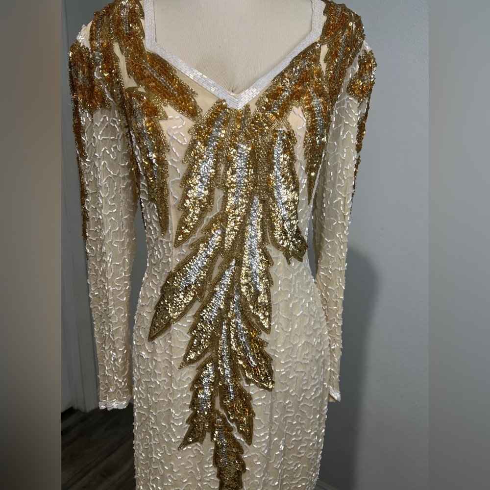 Vintage Y2K Lillie Rubin Silk Beaded Sequin Dress
